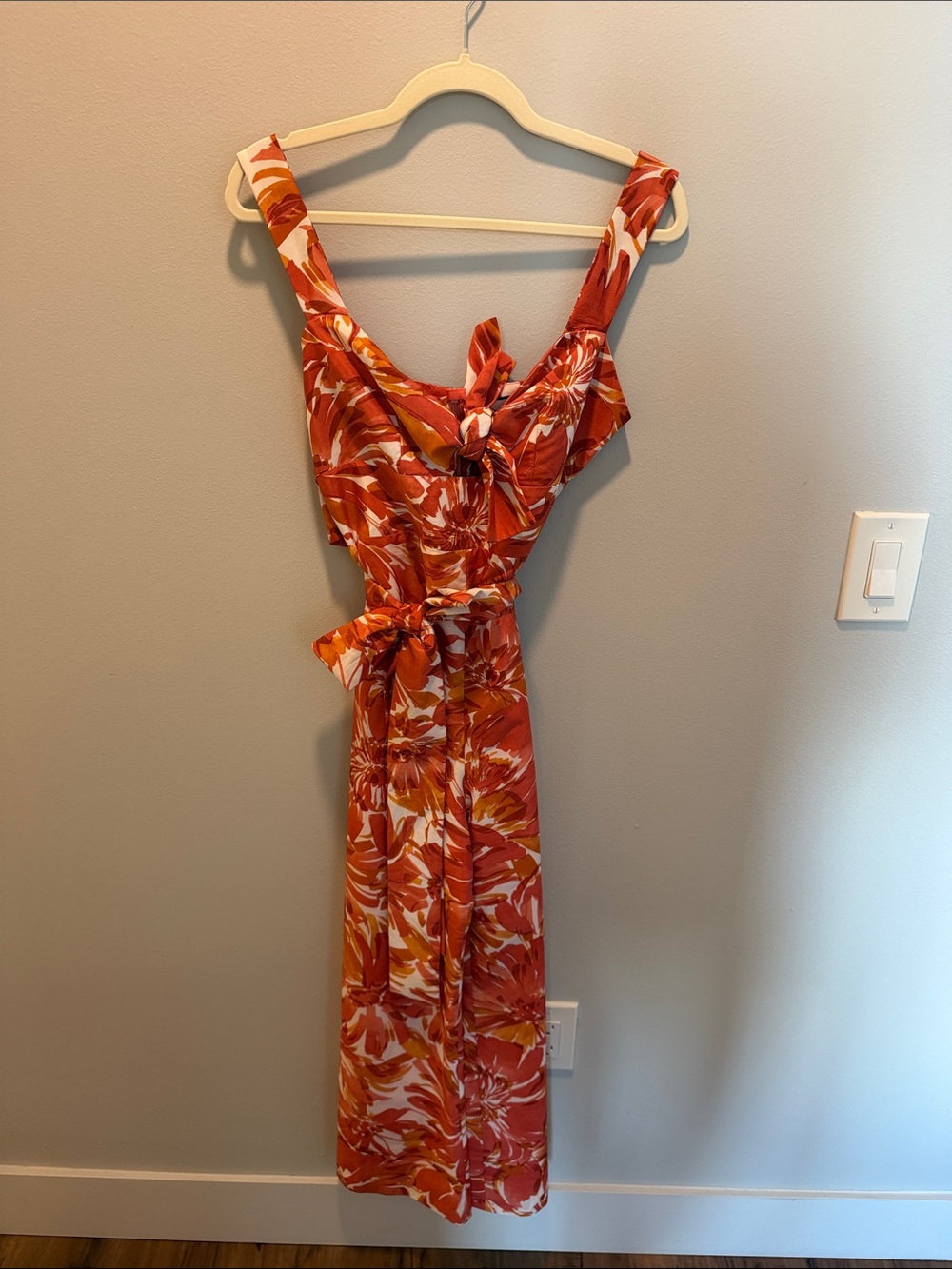 Alexis Orange Floral Tie-Front Jumpsuit